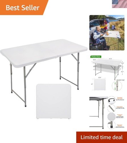Sturdy 4ft fold half table - 4ft, fold-in-half